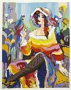 Lady with a parrot by Michael Kerman