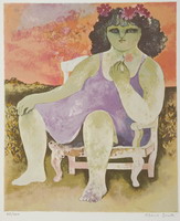 Woman with Flower by Mario Doretti