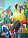 Lady with a Parrot by Michael Kerman