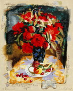 Red Flowers in a Vase by Alexander and Wissotzky